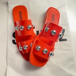SCHUTZ Lizzie Sandals - Orange - size 8B